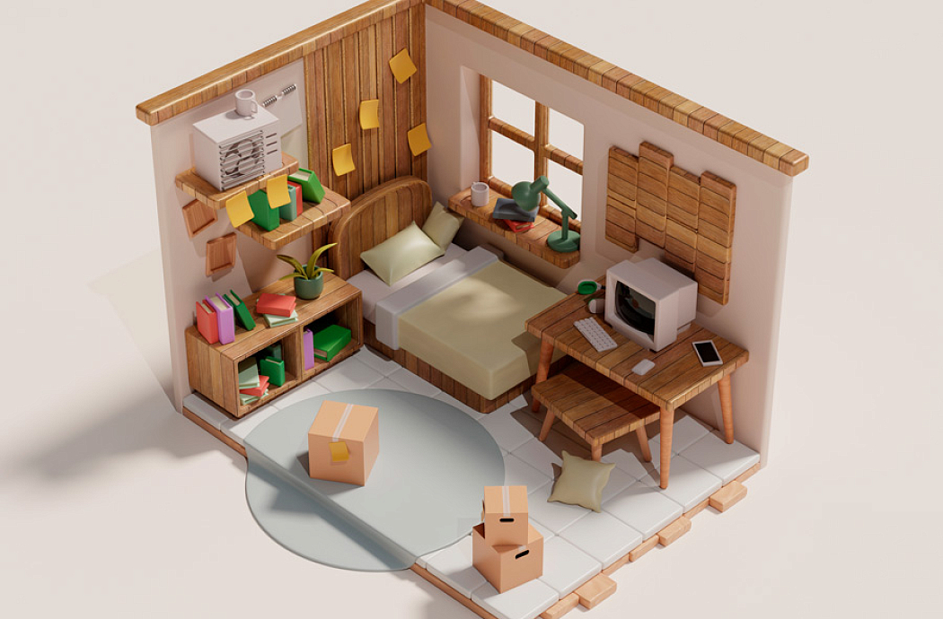 Вадим Борисенков (2 курс), игровая графика, диорама «Комната тинейджера»